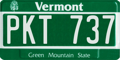 VT license plate PKT737