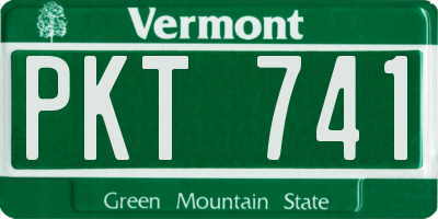 VT license plate PKT741