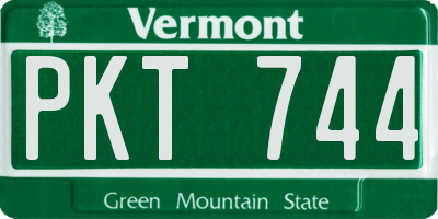 VT license plate PKT744
