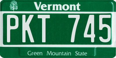 VT license plate PKT745