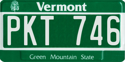 VT license plate PKT746