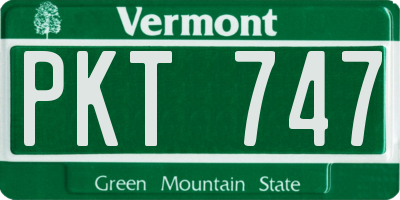 VT license plate PKT747