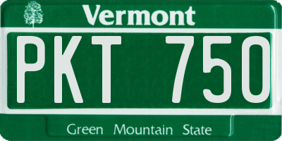 VT license plate PKT750
