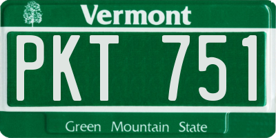 VT license plate PKT751