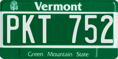VT license plate PKT752
