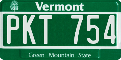 VT license plate PKT754