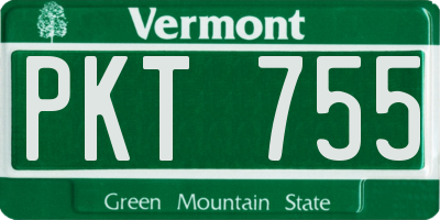 VT license plate PKT755