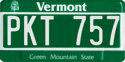 VT license plate PKT757