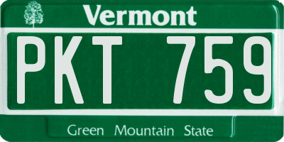 VT license plate PKT759