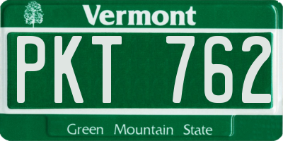 VT license plate PKT762