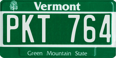 VT license plate PKT764