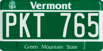 VT license plate PKT765