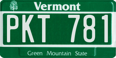 VT license plate PKT781
