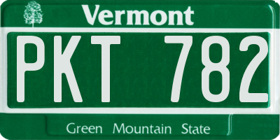 VT license plate PKT782