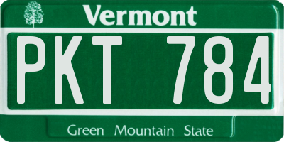 VT license plate PKT784
