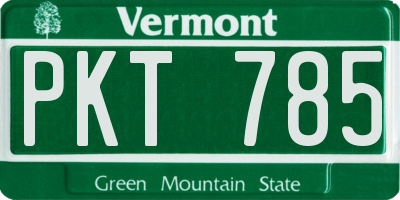 VT license plate PKT785