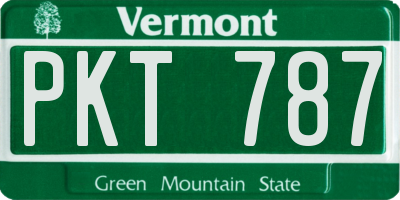 VT license plate PKT787