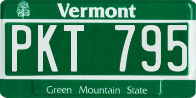 VT license plate PKT795