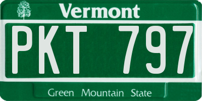 VT license plate PKT797