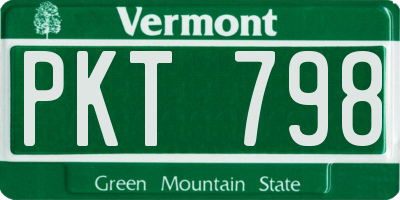 VT license plate PKT798