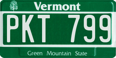 VT license plate PKT799