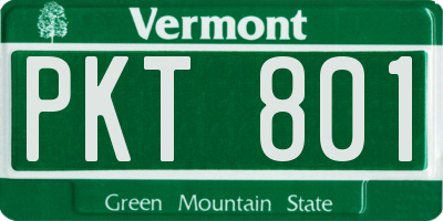 VT license plate PKT801