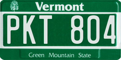 VT license plate PKT804