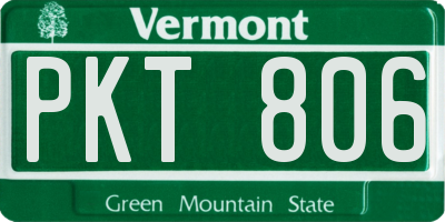 VT license plate PKT806