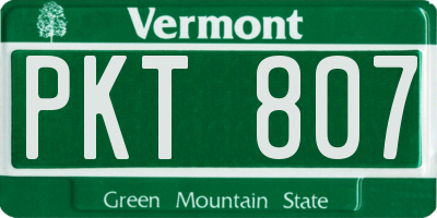 VT license plate PKT807