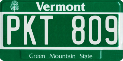 VT license plate PKT809