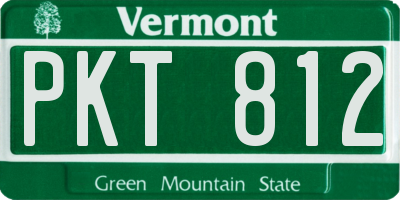 VT license plate PKT812