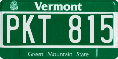 VT license plate PKT815