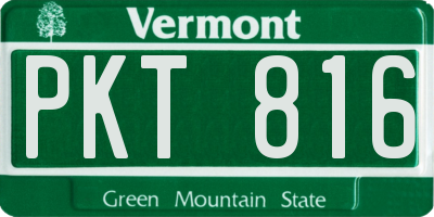 VT license plate PKT816