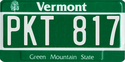 VT license plate PKT817