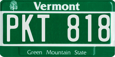 VT license plate PKT818