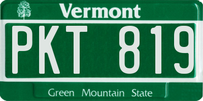 VT license plate PKT819