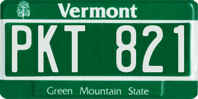 VT license plate PKT821