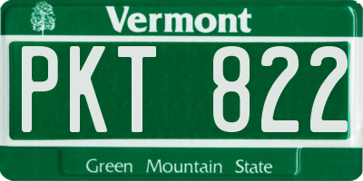VT license plate PKT822