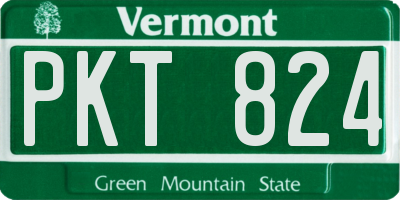 VT license plate PKT824