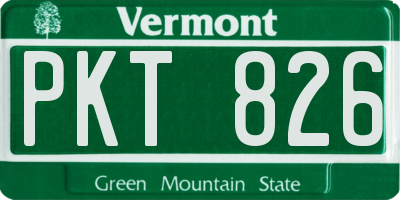 VT license plate PKT826