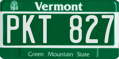 VT license plate PKT827