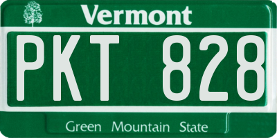 VT license plate PKT828