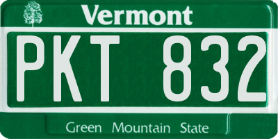 VT license plate PKT832