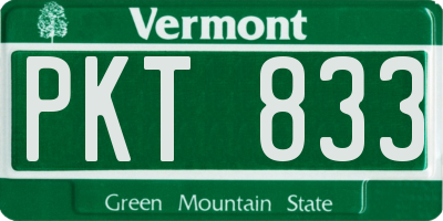 VT license plate PKT833