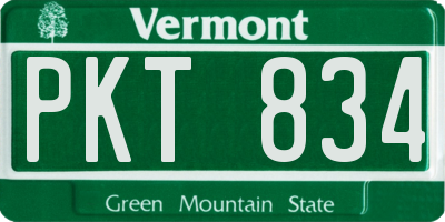 VT license plate PKT834