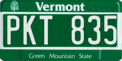 VT license plate PKT835