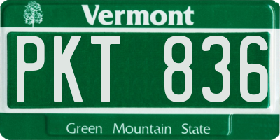VT license plate PKT836