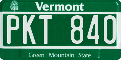 VT license plate PKT840