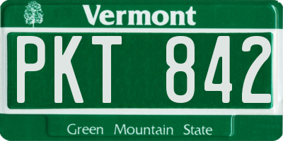 VT license plate PKT842