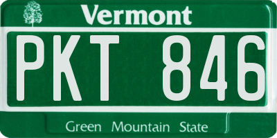 VT license plate PKT846